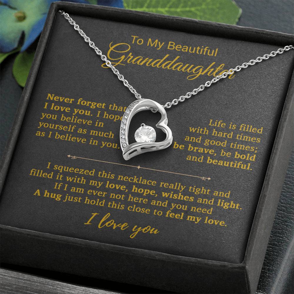 To My Granddaughter Necklace, Birthday Gift For Granddaughter, Birthday Gifts 14_9_Gold
