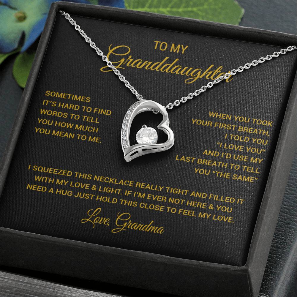 To My Granddaughter Necklace, Xmas Birthday Gift For Granddaughter from Grandma 1_11_Gold