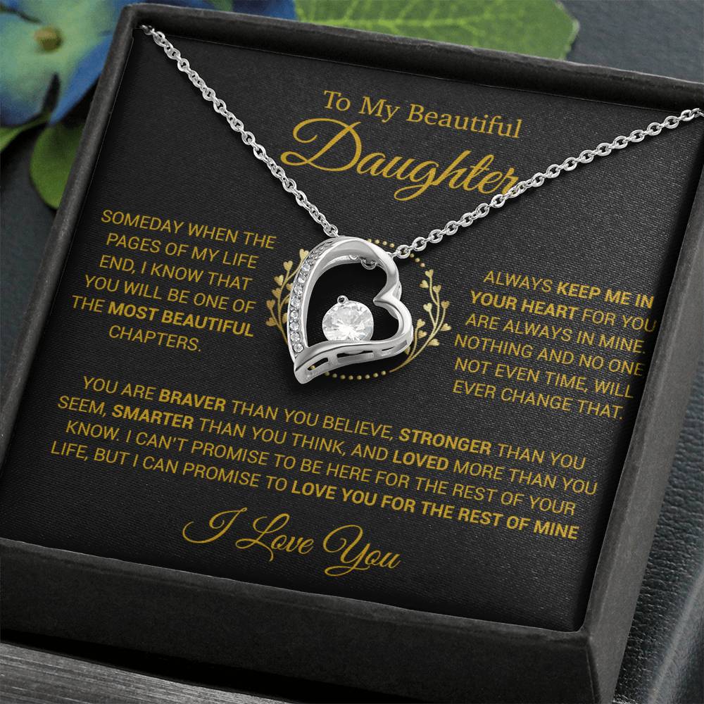To My Daughter Necklace, Gift for Daughter from Dad, Daughter Father Necklace 15_12_Gold