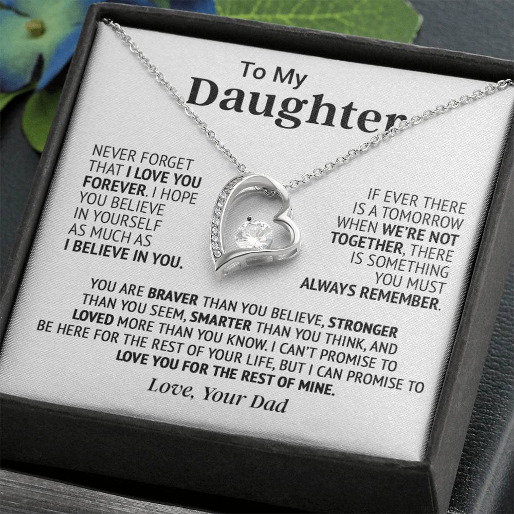 To My Daughter Necklace, Pendant Gift from Dad, Daughter Birthday Holiday Christmas Gift 26_8