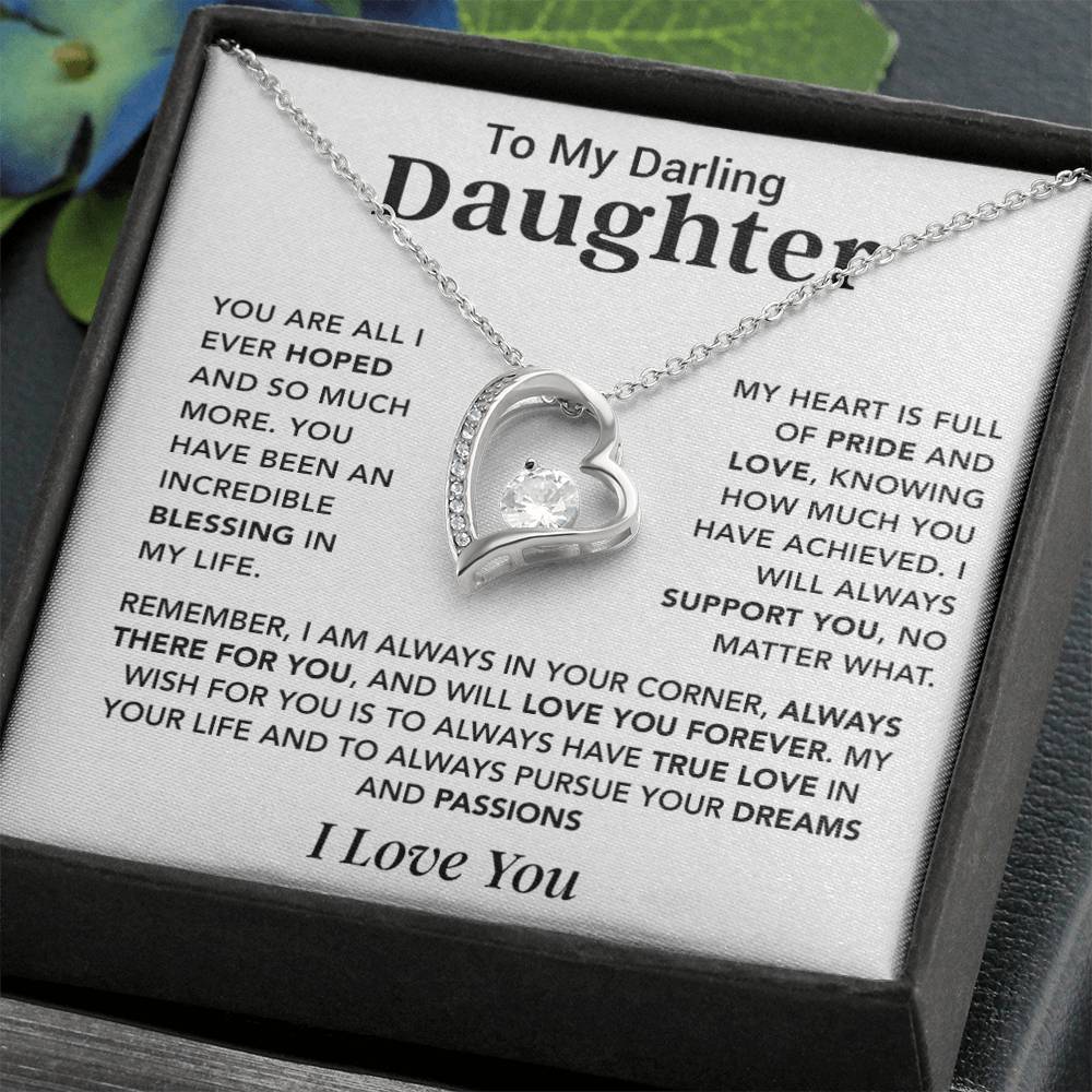 To My Darling Daughter Necklace, Gift for Daughter ,Birthday Gift for Her