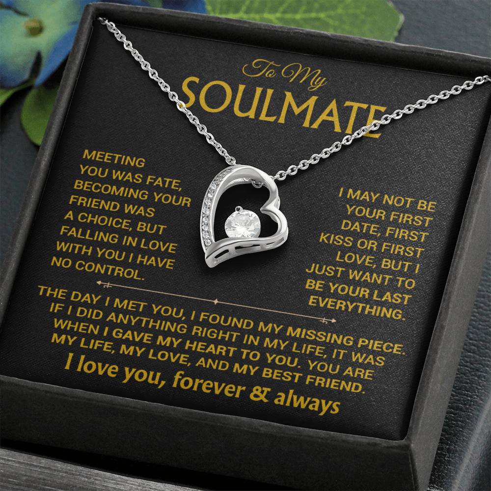 To My Soulmate Necklace, Soulmate Gift, Gift For Girlfriend, Valentines Gift 6_12_Gold