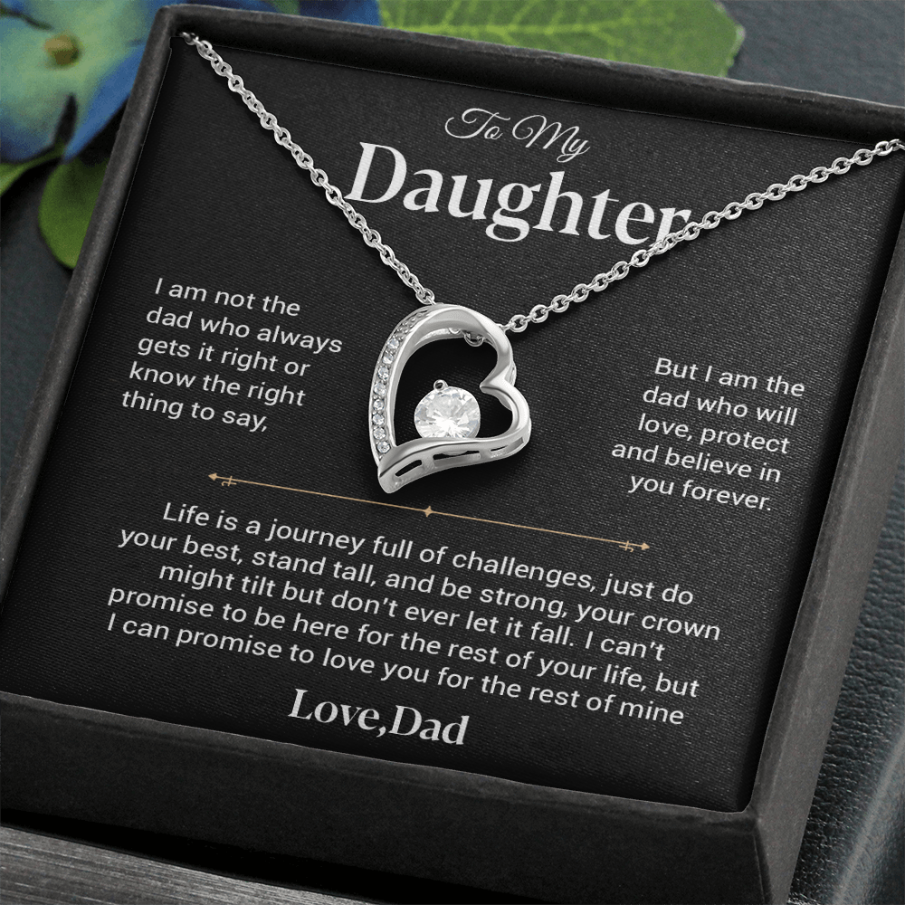 To My Daughter Necklace, Gift for Daughter from Dad, Father Daughter Necklace 25_12_Black