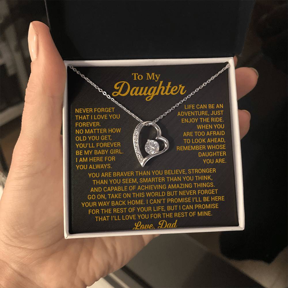 To My Daughter Necklace, Daughter Father Necklace, Daughter Gift From Dad 22_8_Gold
