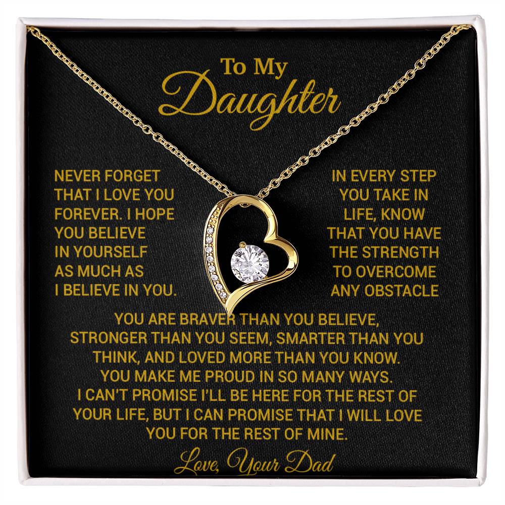 To My Daughter Necklace, Daughter Father Necklace, Daughter Gift From Dad 24_8_Gold