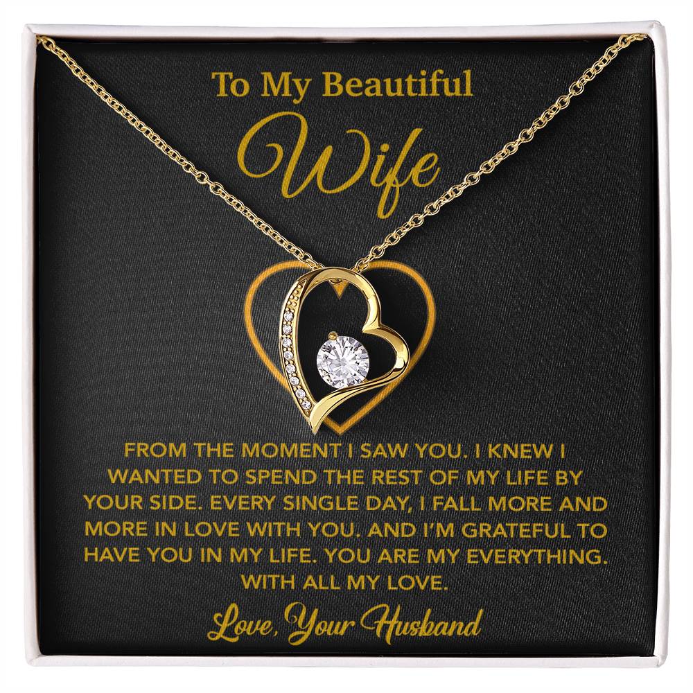 To My Wife Necklace, Gift For Wife, Anniversary Gift For Wife, Necklace For Wife 27_5_Gold