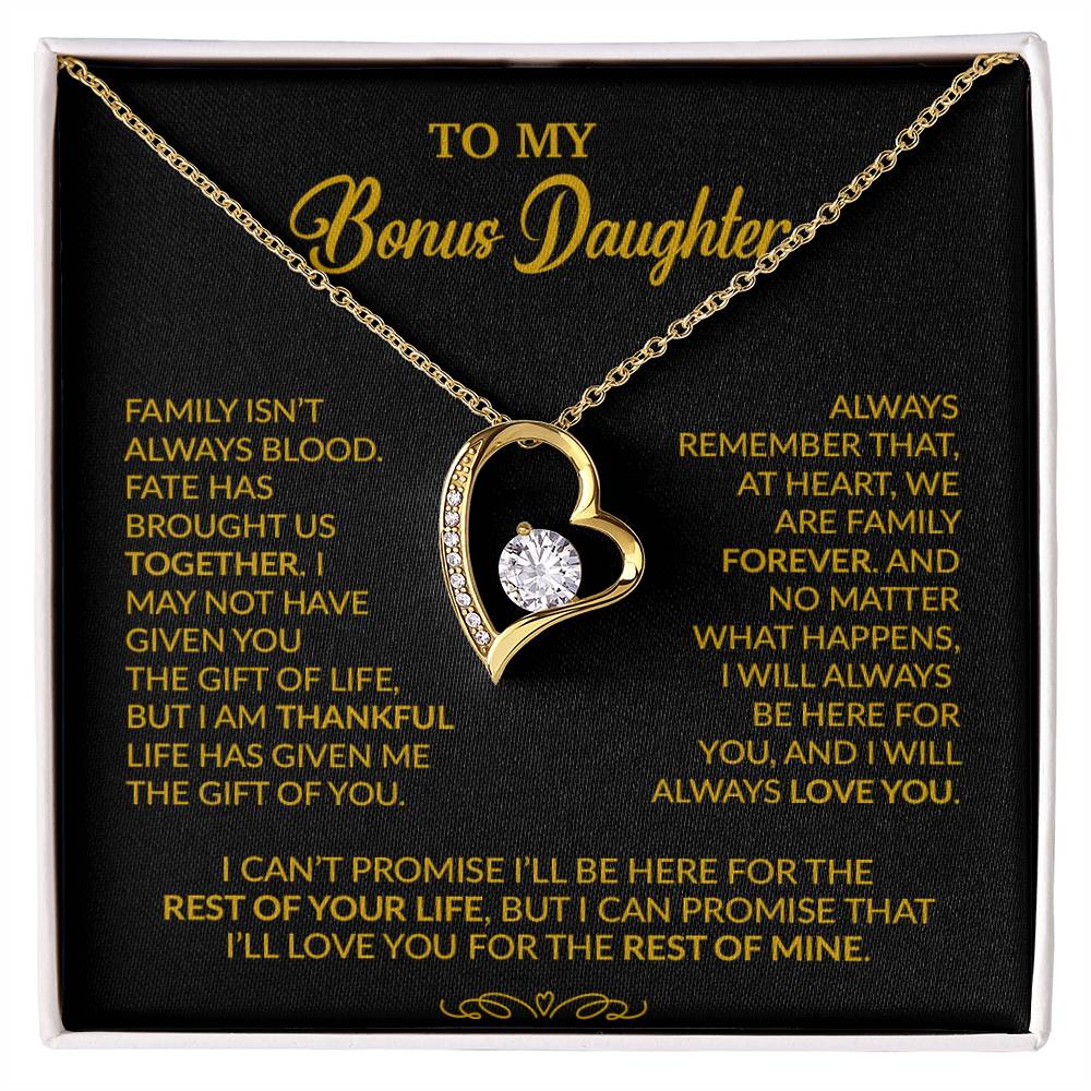 To My Bonus Daughter Necklace, Gift for Bonus Daughter, Step Daughter Birthday 30_9_Gold