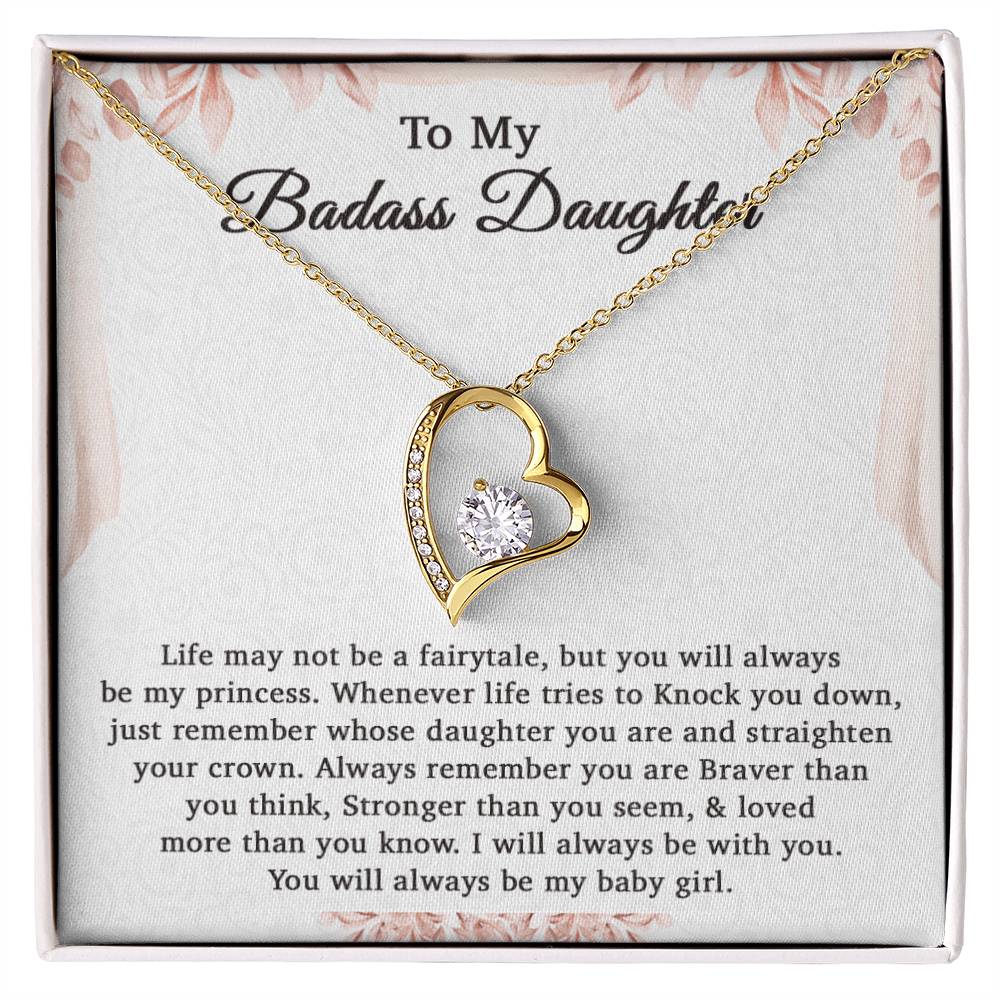 To My Badass Daughter Necklace From Mom, Badass Daughter Gift,  Badass Daughter Necklace