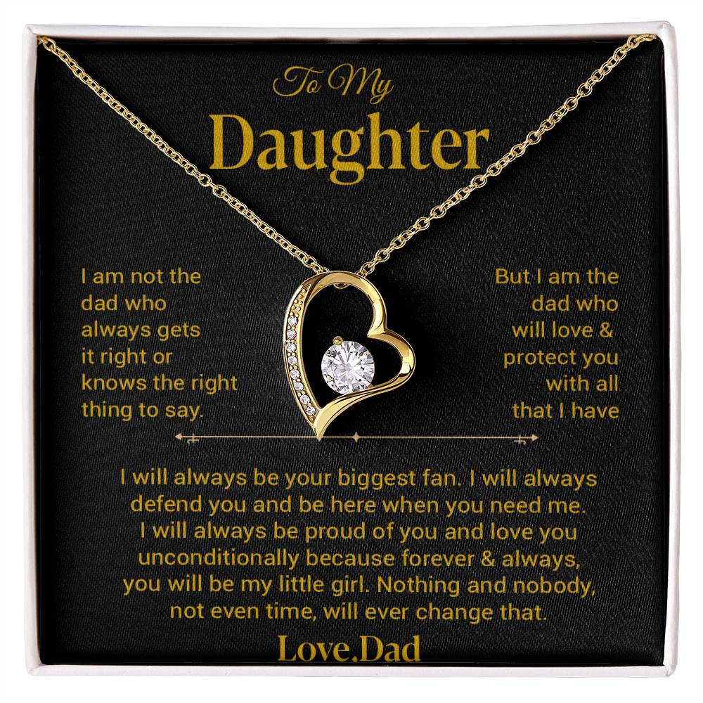 To My Daughter Necklace, Gift for Daughter from Dad, Father Daughter Necklace 21_11_Gold