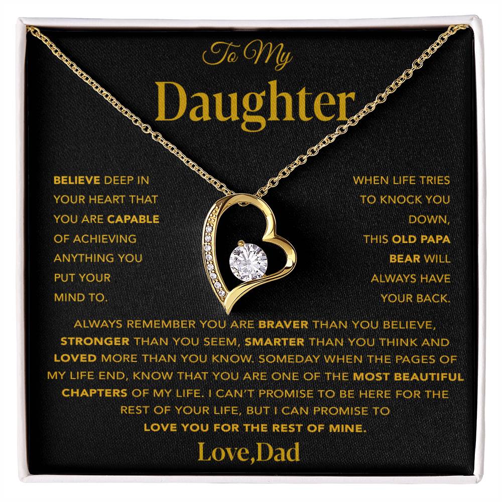 To My Daughter Necklace, Gift for Daughter from Dad, Father Daughter Necklace 13_12_Gold