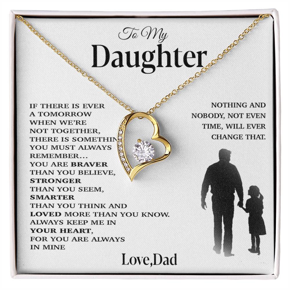 To My Daughter Necklace, Gift for Daughter from Dad, Father Daughter Necklace 29_11_White