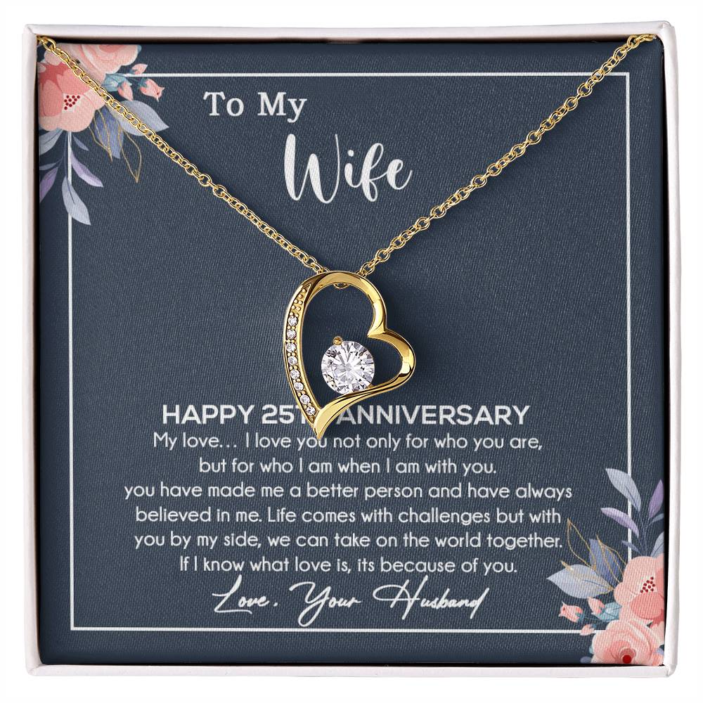 25th Anniversary Gift For Wife Necklace, 25 Year Anniversary, 25th Wedding Gift _Blue