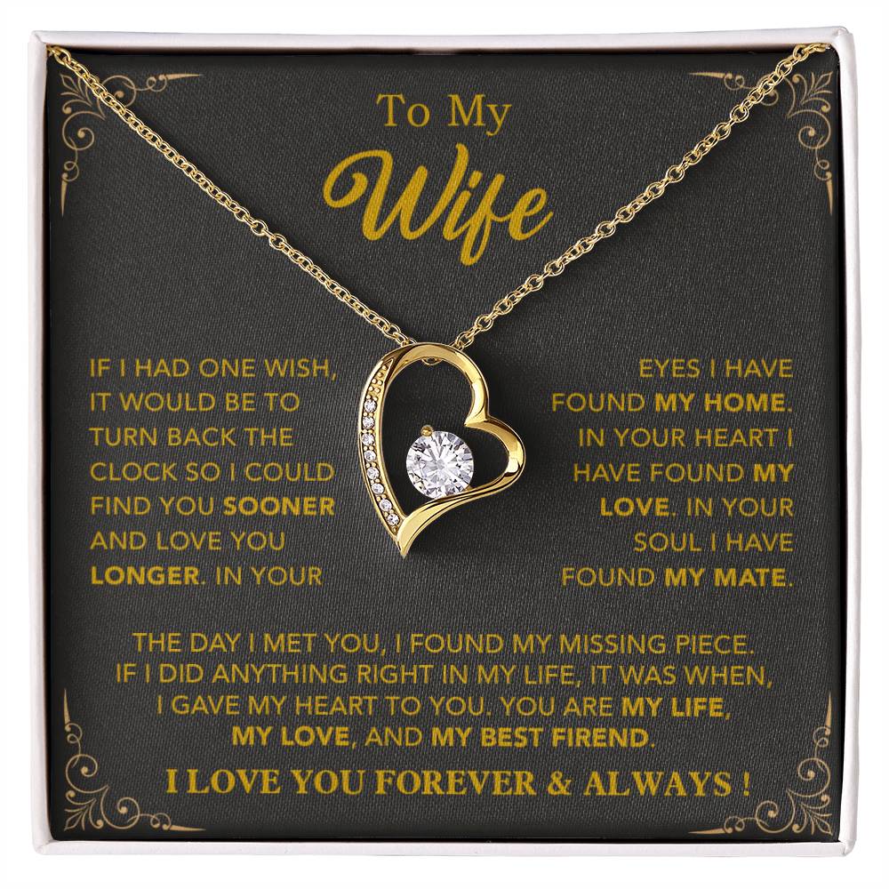 To My Wife Necklace, Gift For Wife, Anniversary Gift, Wife Birthday Gift For Her