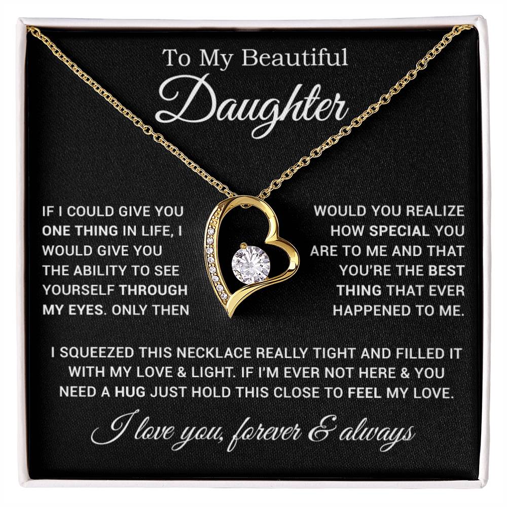 To My Daughter Necklace, Gift For Daughter From Dad, Father Daughter Necklace 9_1_Black