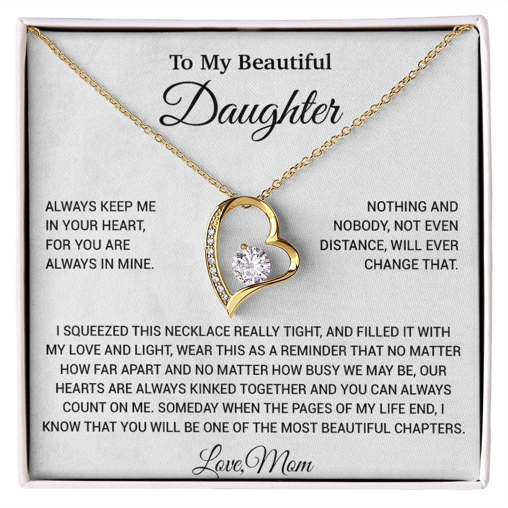 To My Daughter Necklace, Daughter Mother Necklace, Daughter Gift From Mom 9_6_White