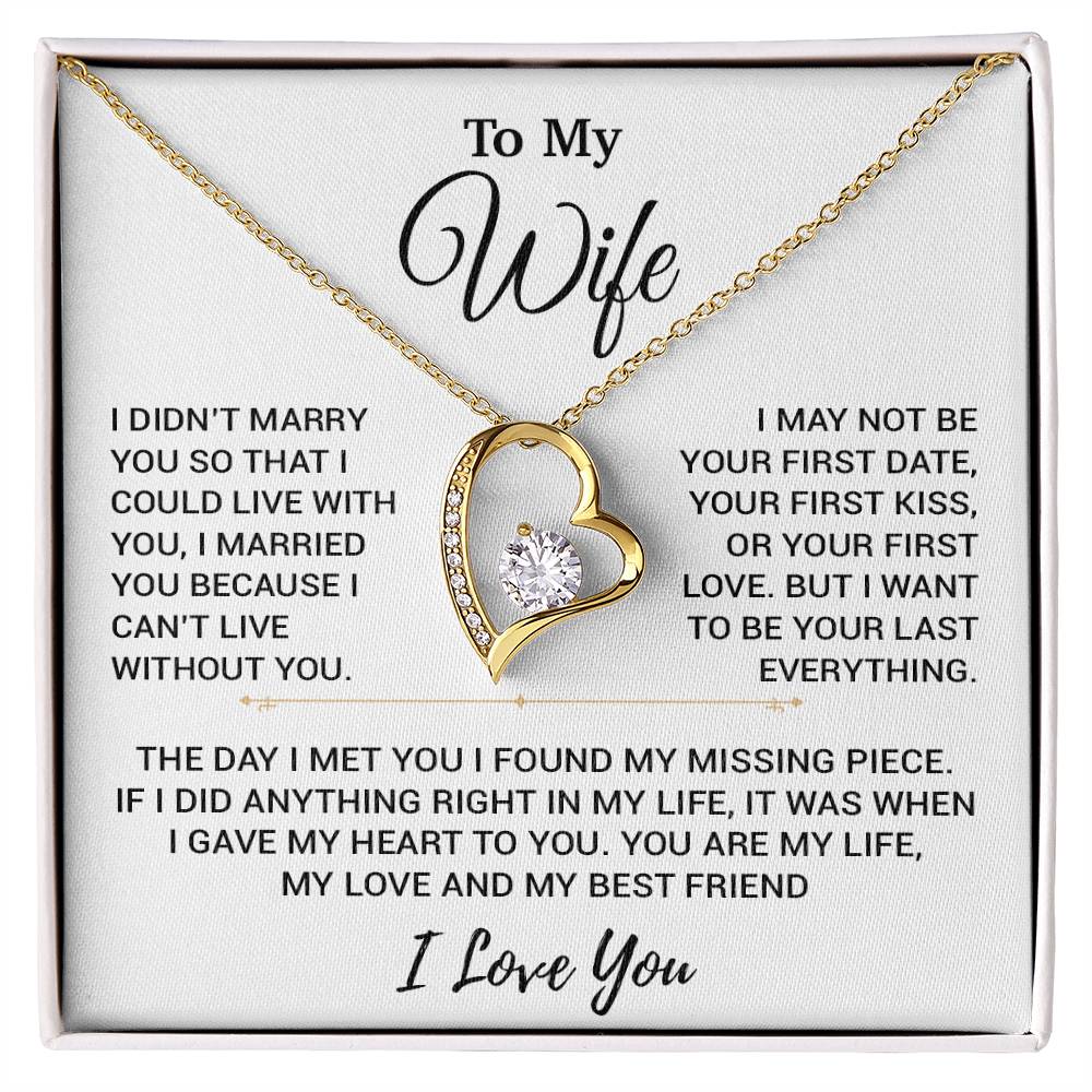 To My Wife Necklace, Christmas Gifts For Women, Anniversary Gift For Wife 16_11_White
