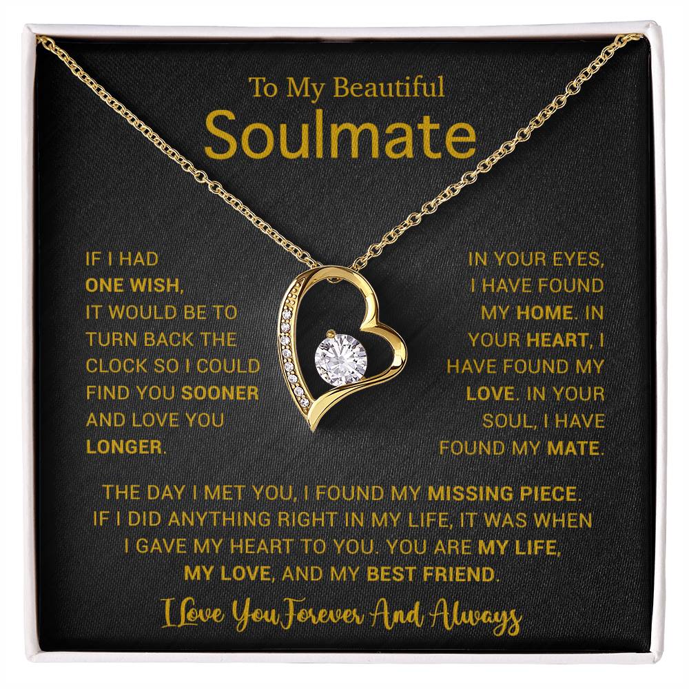 To My Soulmate Necklace, Gift For Soulmate, Anniversary Gift, Birthday Gift 4_5_Gold