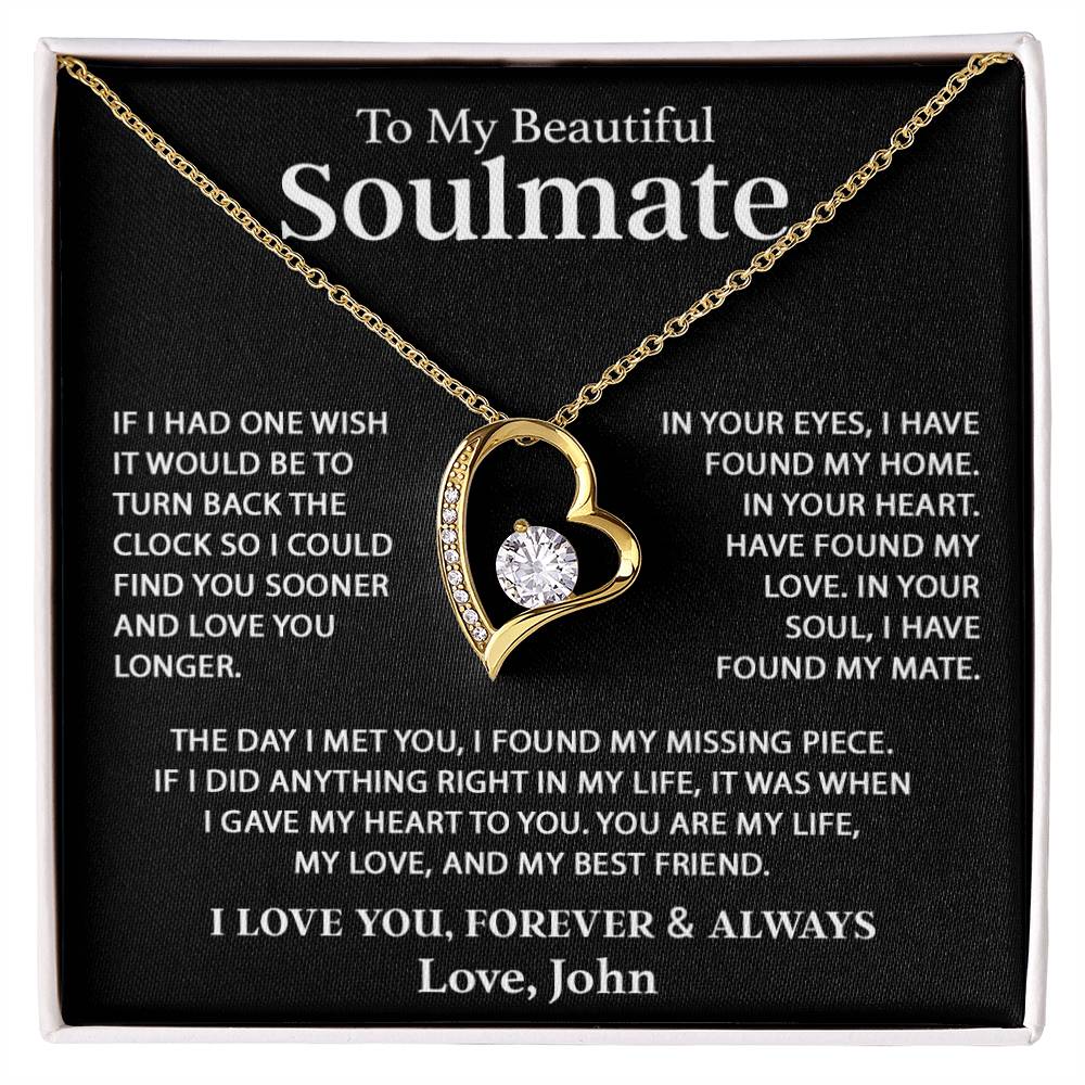 Custom To My Soulmate Necklace Gift For Girlfriend Wife Birthday Gifts Christmas Gifts