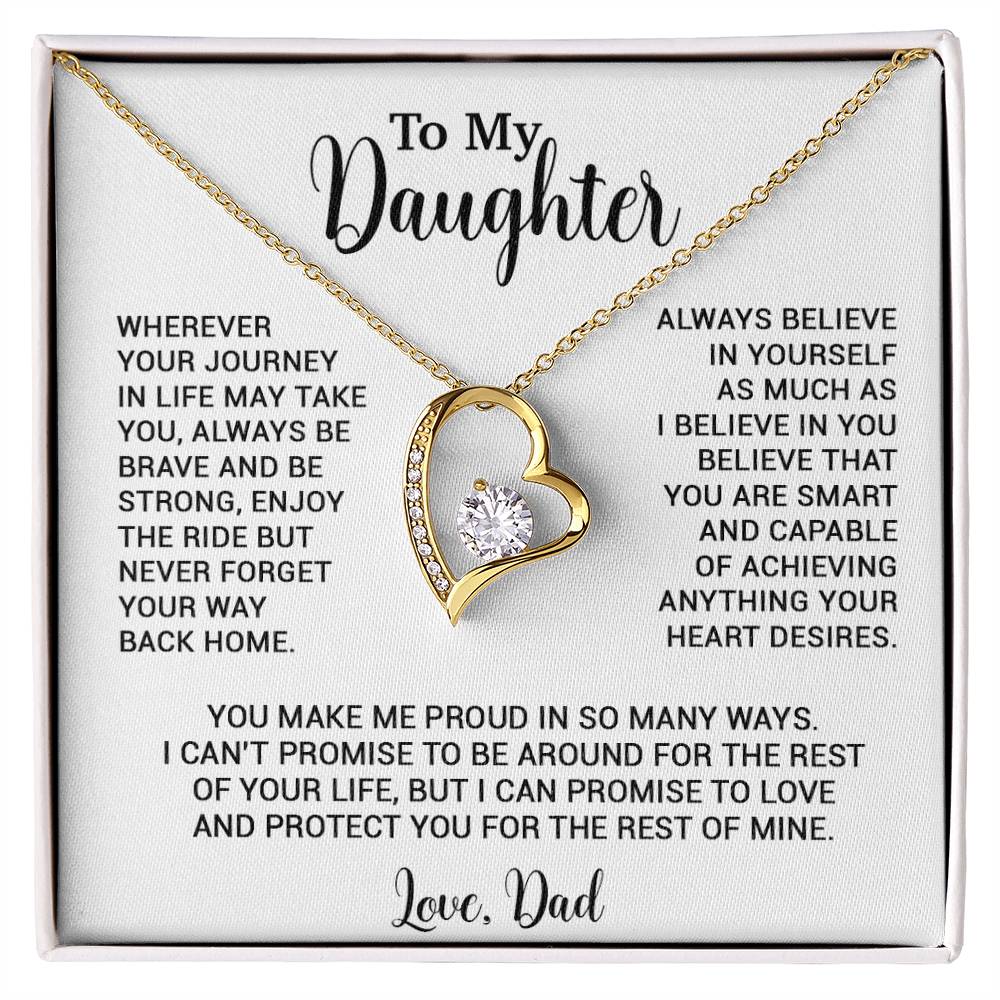 To My Daughter Necklace, Gift for Daughter from Dad, Father Daughter Necklace 3_6_White
