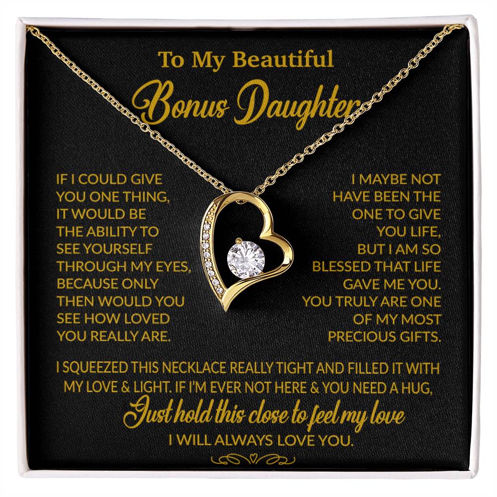 To My Bonus Daughter Necklace, Gift for Bonus Daughter, Step Daughter Birthday 1_10_Gold