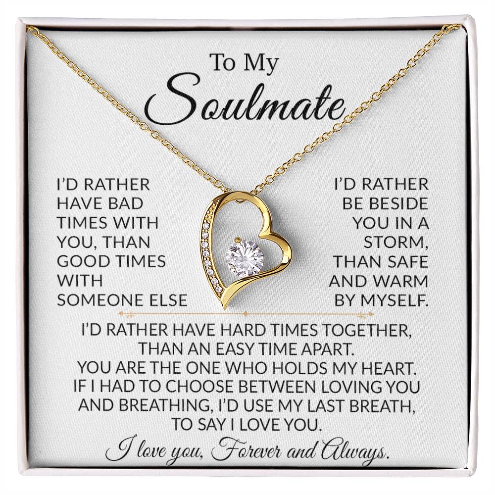 To My Soulmate Necklace, Gifts For Girlfriend Wife from Husband, Birthday Gift