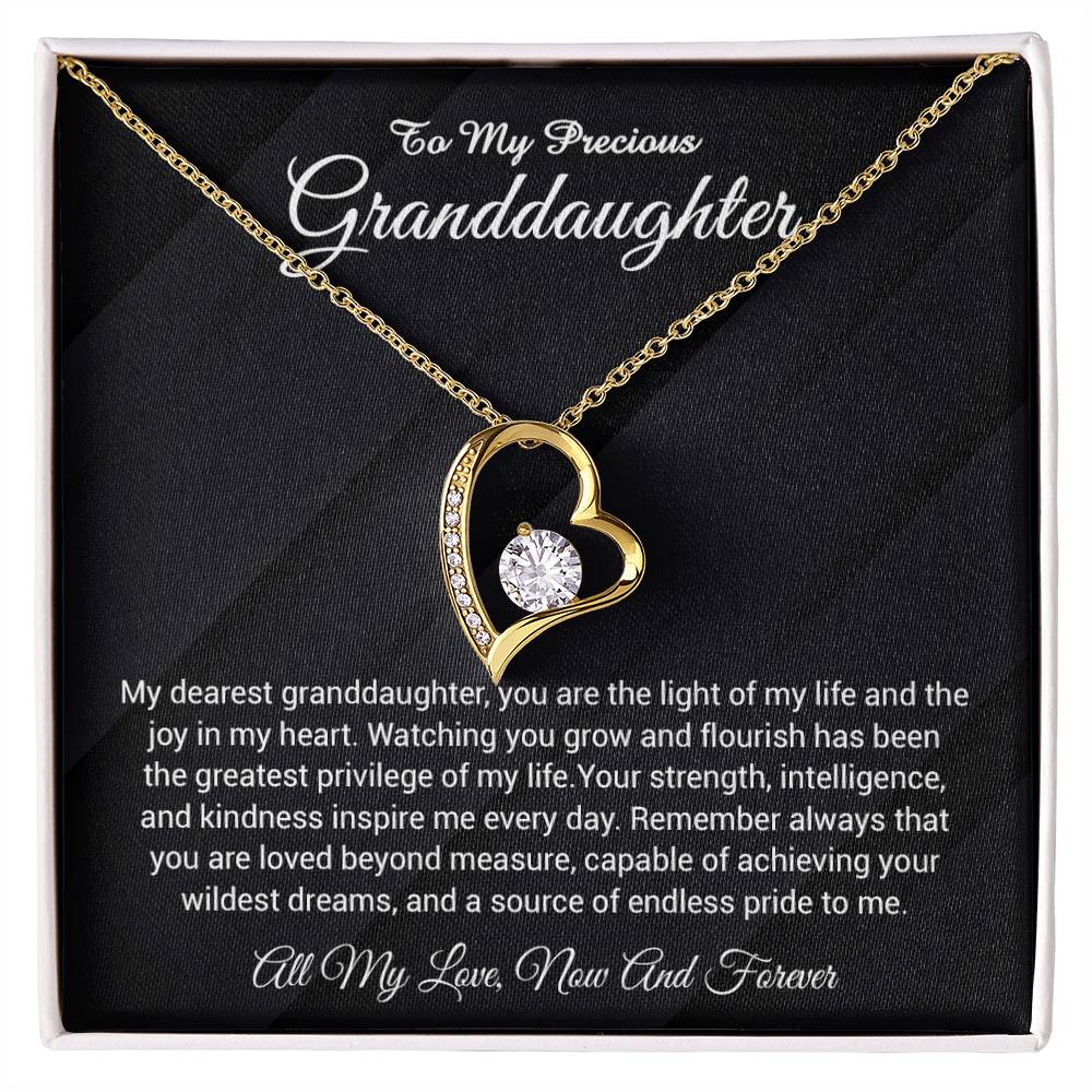 To My Granddaughter Necklace, Gift From Grandmother to Granddaughter Necklace
