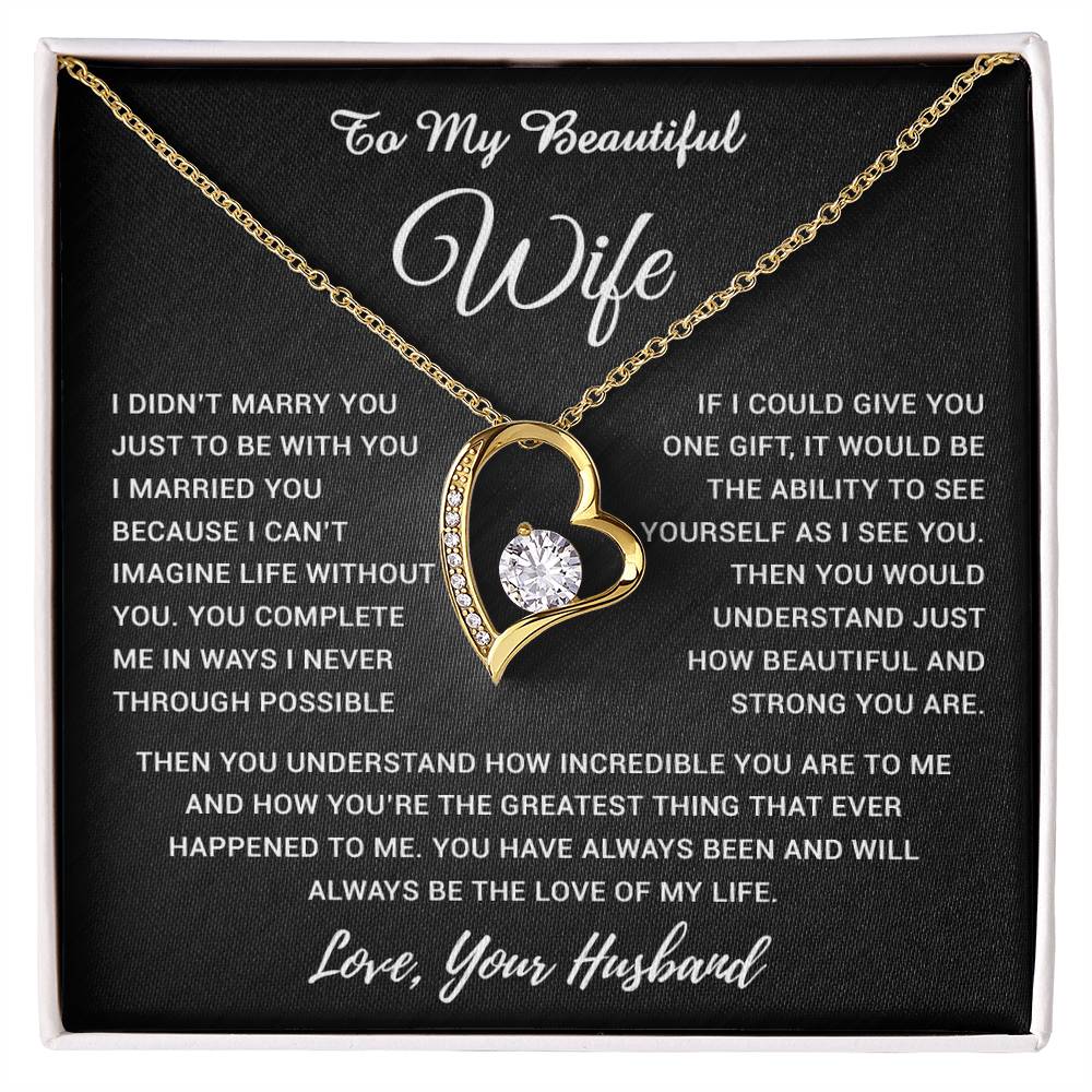 To My Wife Necklace, Gift For Wife, Anniversary Gift For Wife, Necklace For Wife 19_5_Black