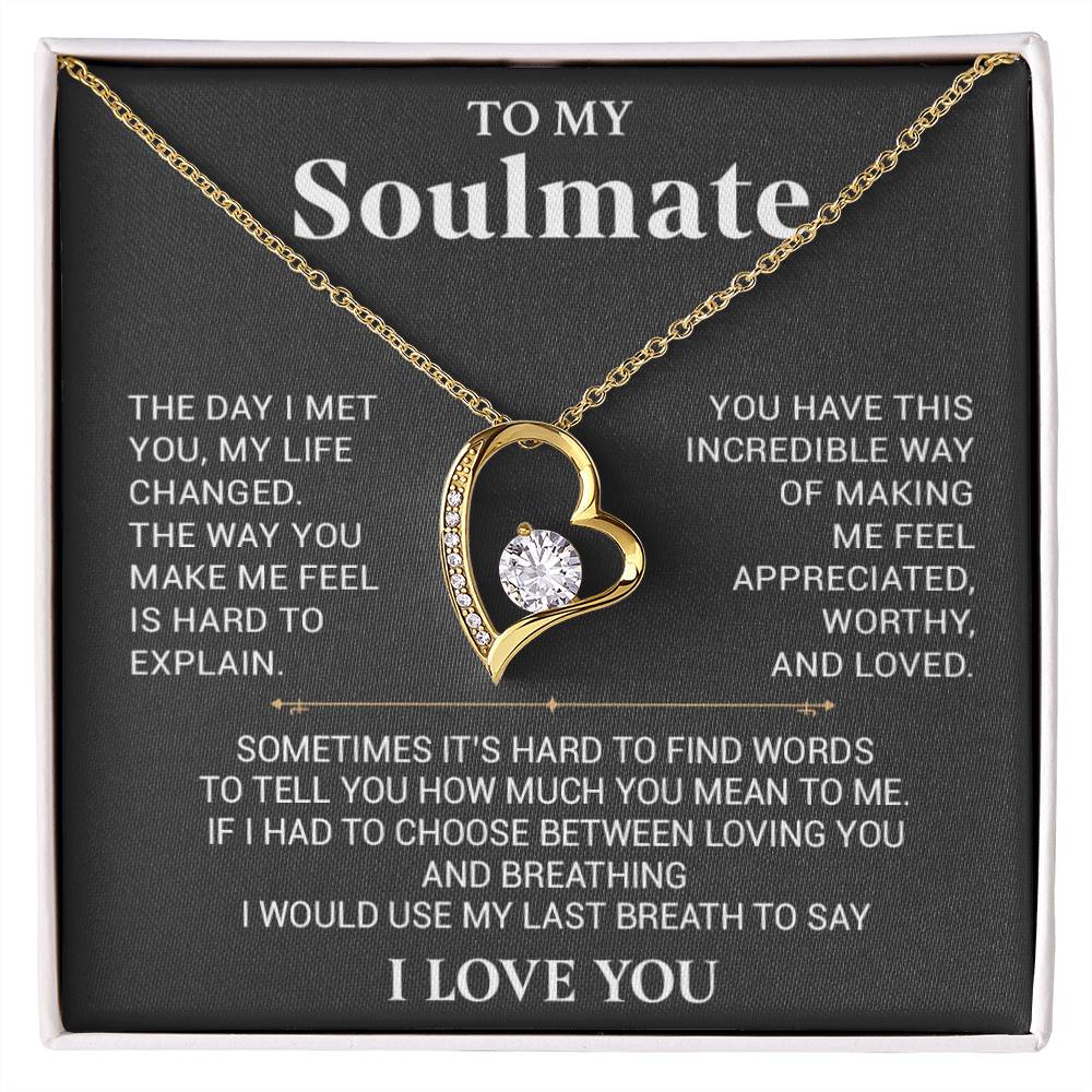 To My Soulmate Necklace, Anniversary Gift, Birthday Gift For Wife From Husband