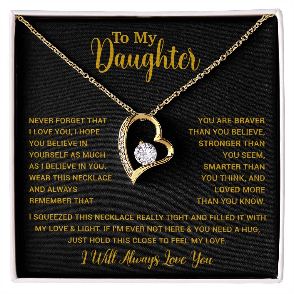 To My Daughter Necklace Gift for Daughter from Dad,Daughter Father Necklace 16_4_Gold