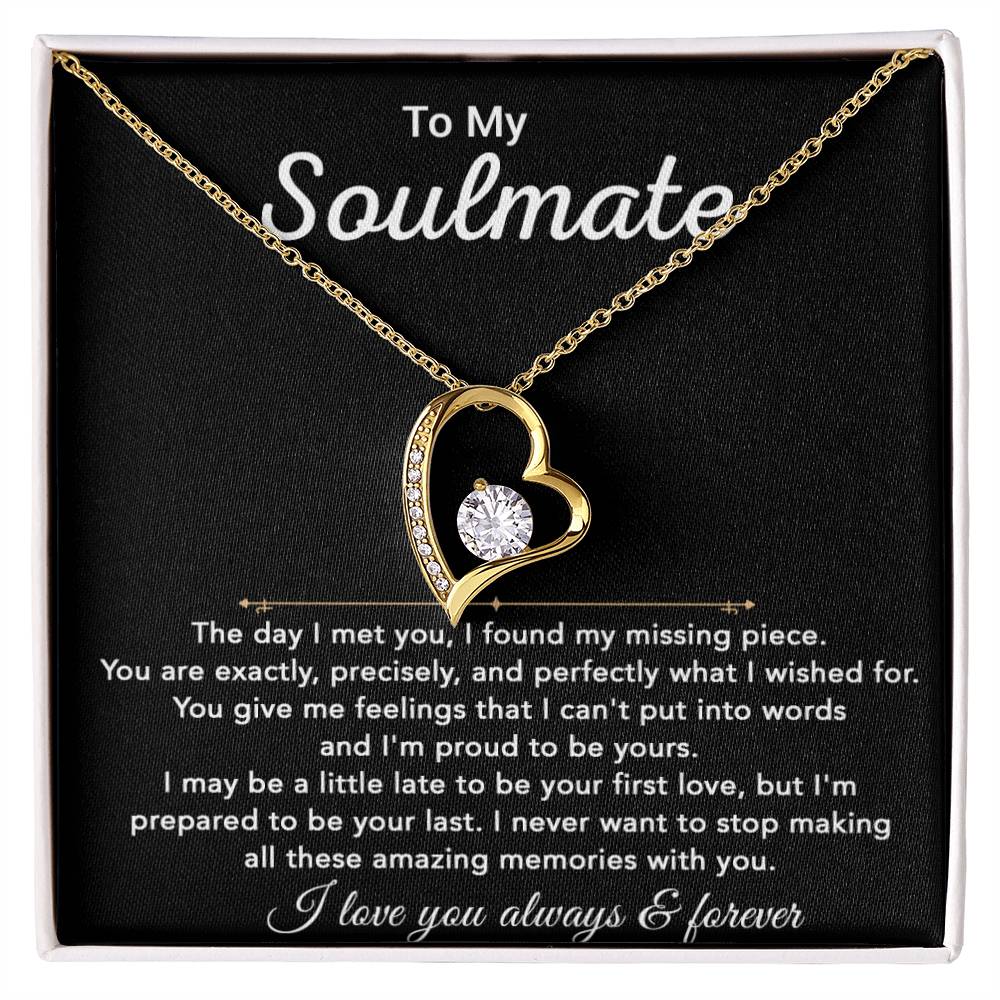 To My Soulmate Necklace, Gift for Wife, Girlfriend, Christmas Gift