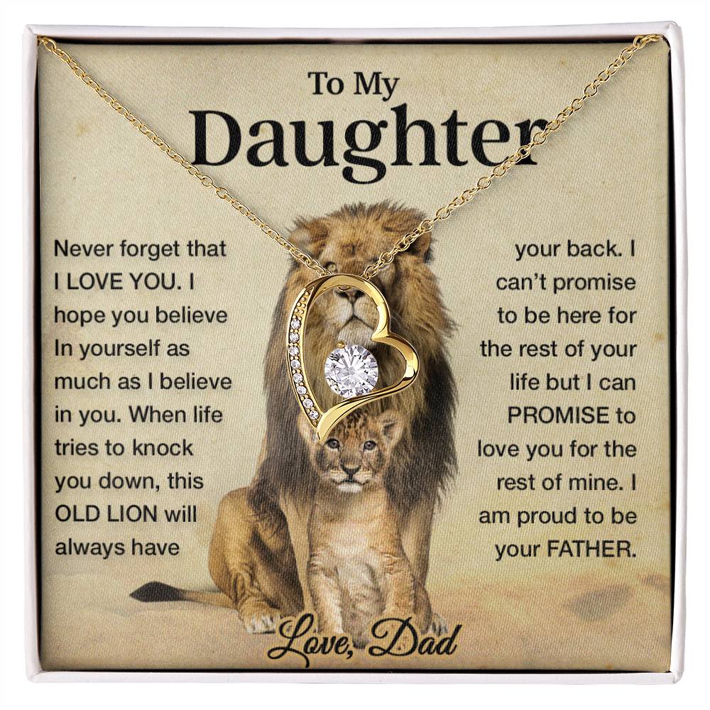 To My Daughter Necklace, Xmas Gift For Daughter From Dad, Daughter Father Lion