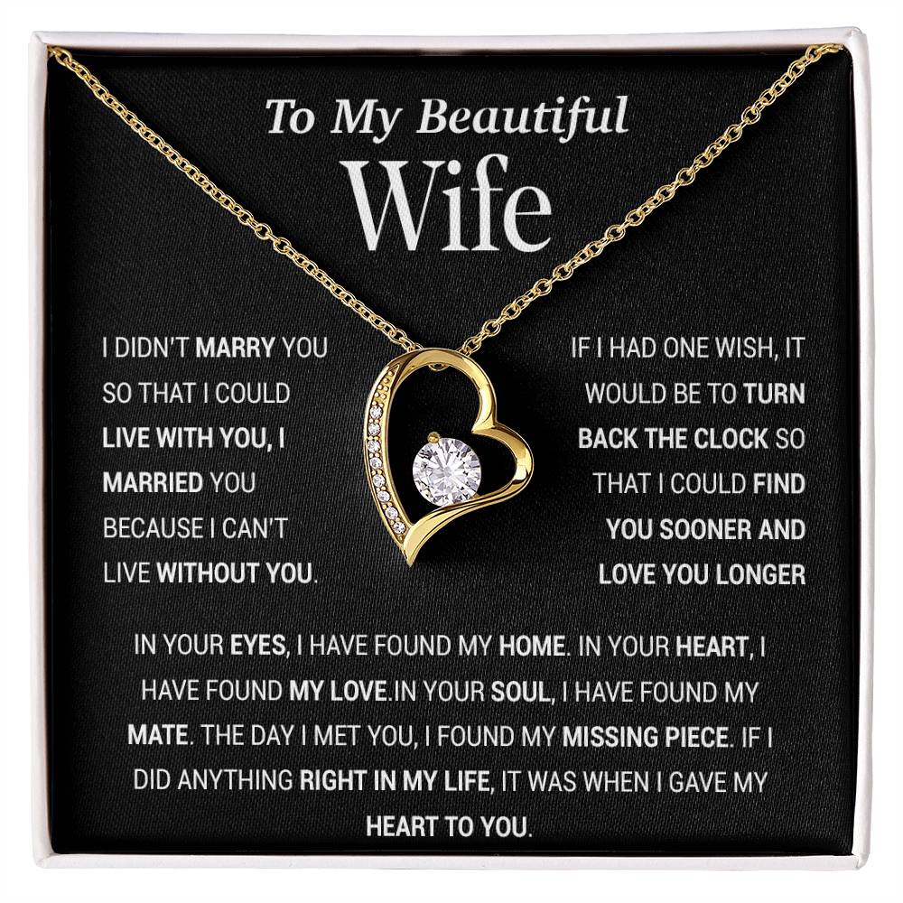 To My Wife Necklace, Gift For Wife, Anniversary Gift For Wife, Christmas Gift 27_11_Black