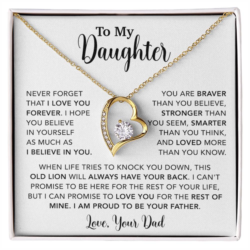 To My Daughter Necklace Gift for Daughter from Dad,Daughter Father Necklace 15_4_White