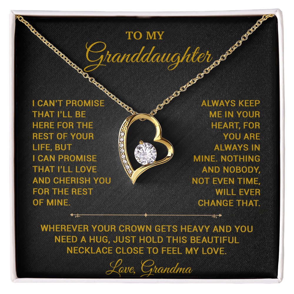 To My Granddaughter Necklace, Granddaughter Gift from Grandma, Christmas Gift 20_8_Gold