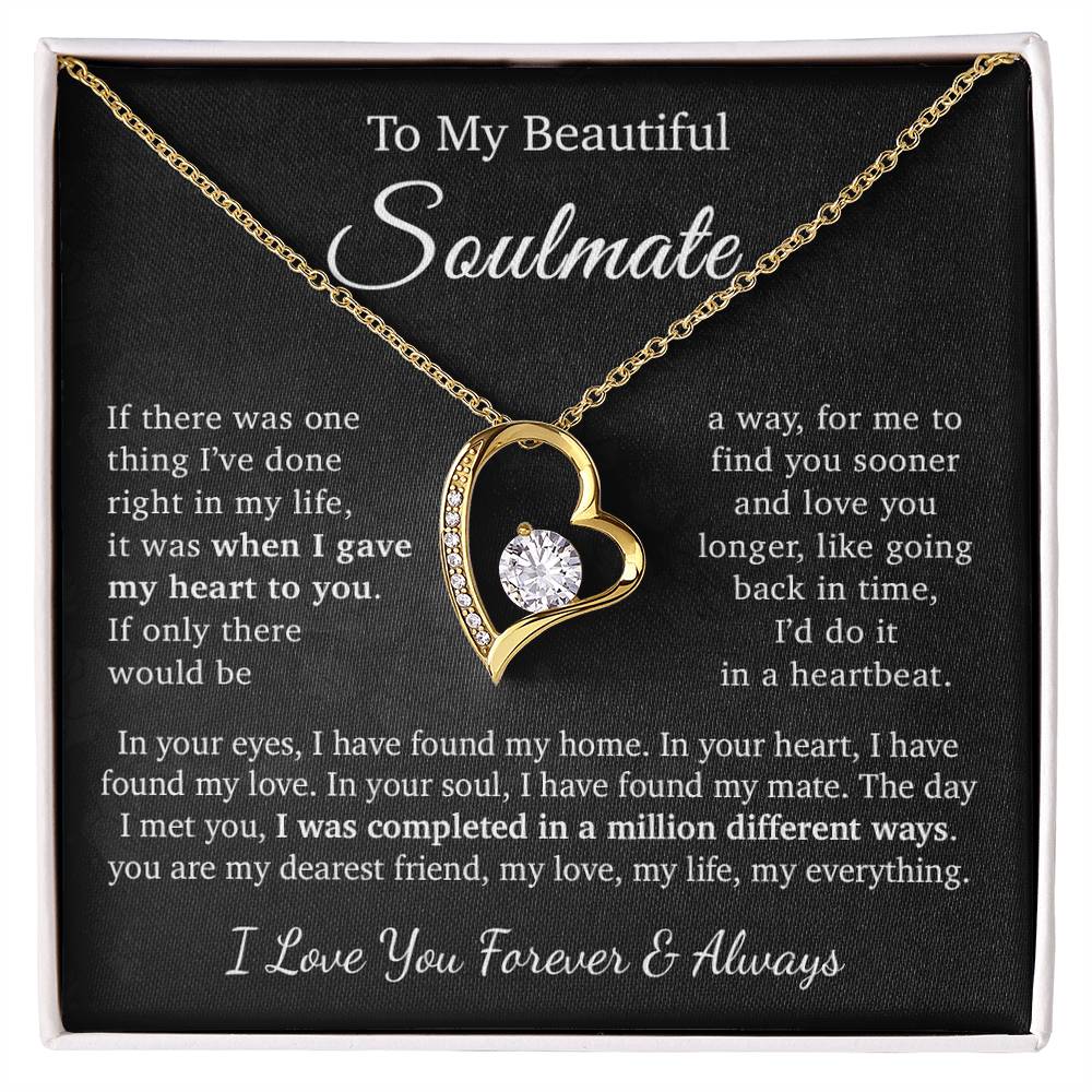 To My Soulmate Necklace, Gift for Wife Girlfriend Fiancée, Anniversary Gift