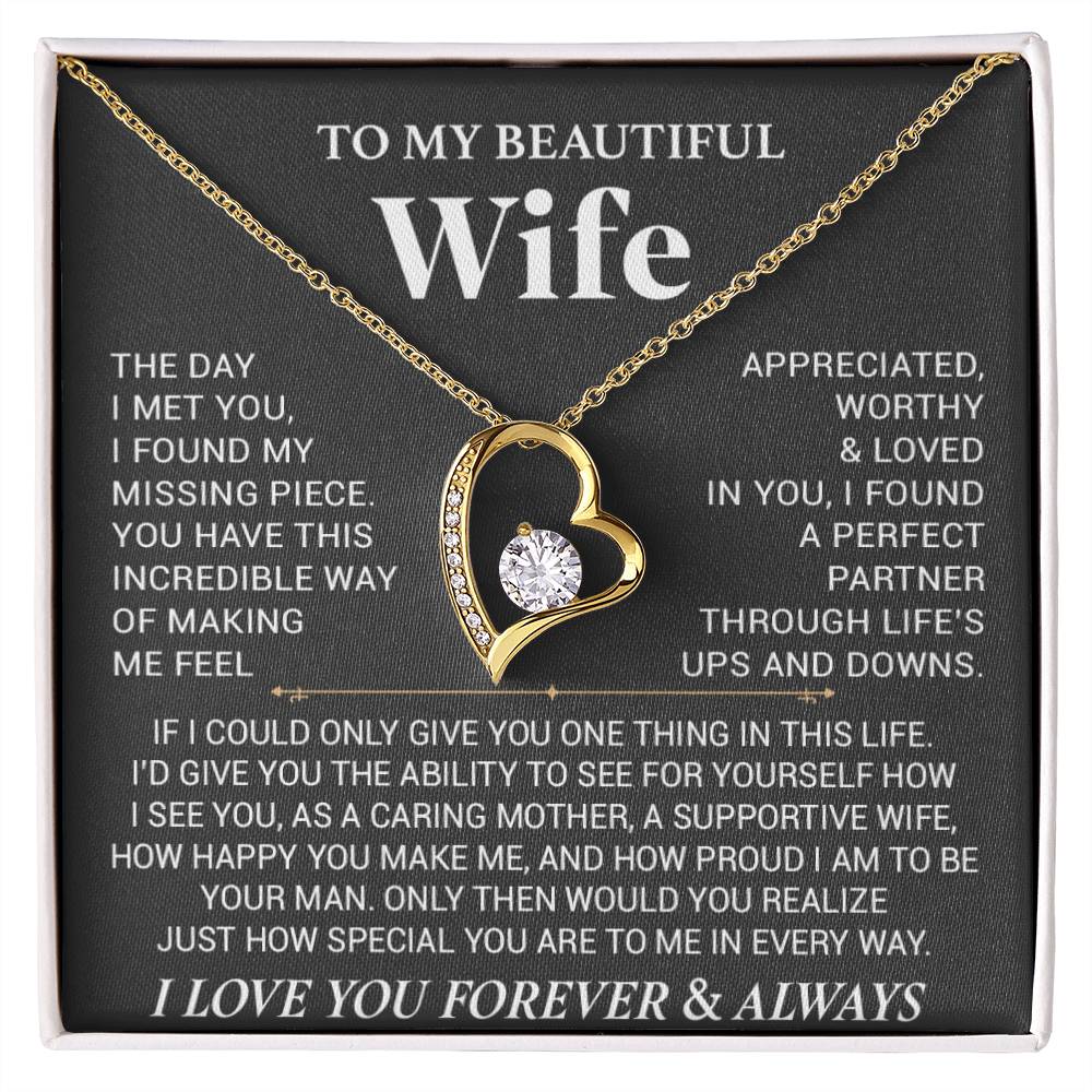 To My Wife Necklace, Anniversary Gift For Wife, Wife Birthday, Gift For Wife444