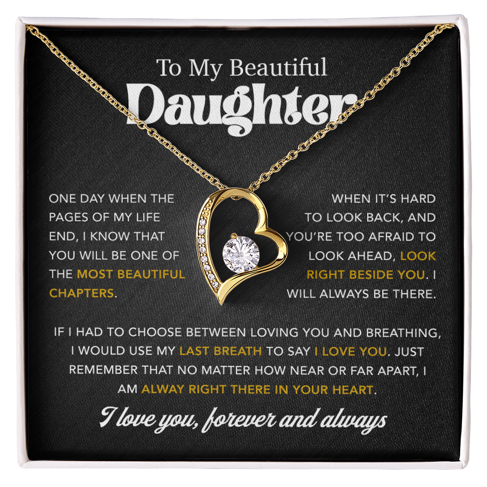 To My Daughter Necklace, Gift for Daughter from Dad, Father Daughter Necklace 7_7_Black