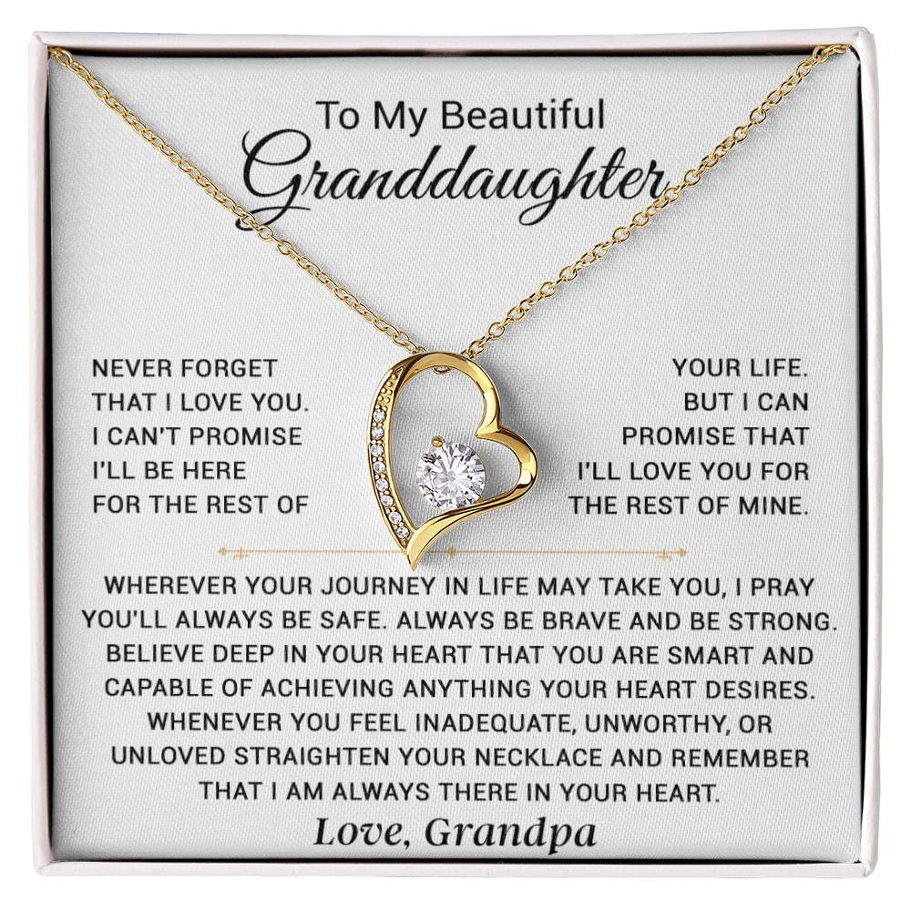 To My Granddaughter Necklace, Granddaughter Gift from Grandpa, Christmas Gift