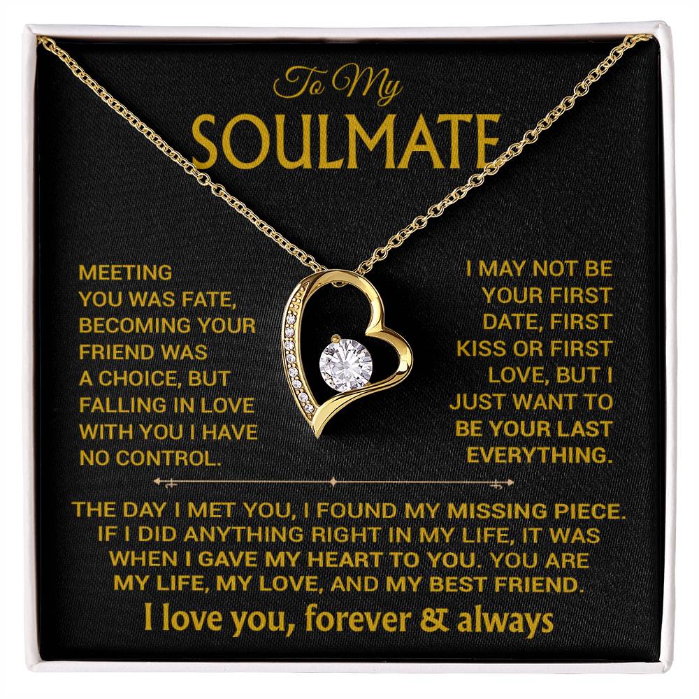 To My Soulmate Necklace, Soulmate Gift, Gift For Girlfriend, Valentines Gift 6_12_Gold