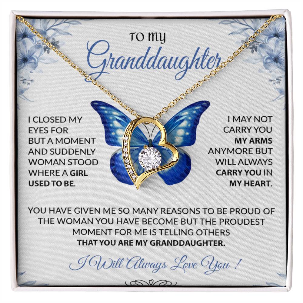 To My Granddaughter Necklace, Gift for Granddaughter from Grandpa Grandma