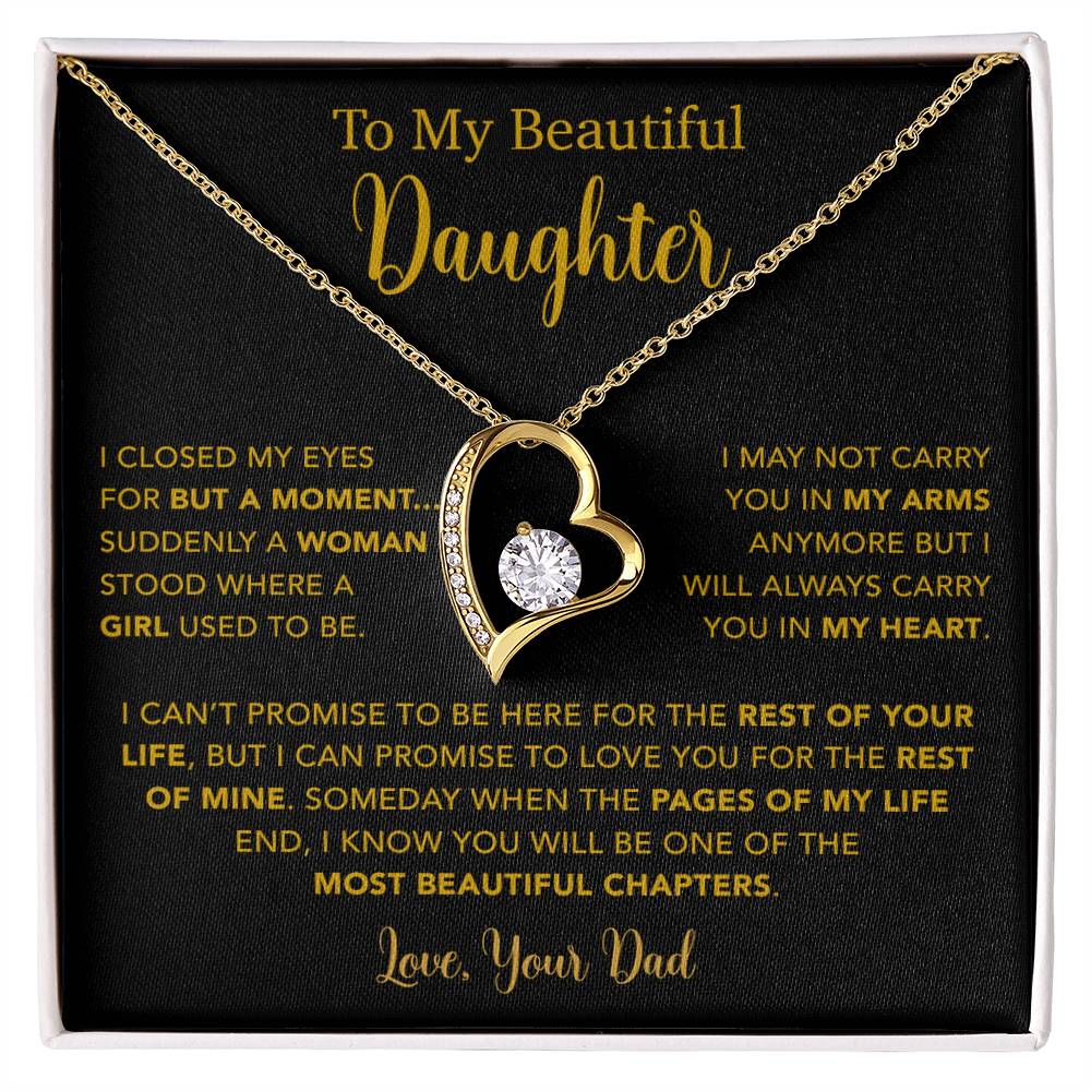 To My Daughter Necklace, Gift for Daughter from Dad, Father Daughter Necklace  22_5_Gold