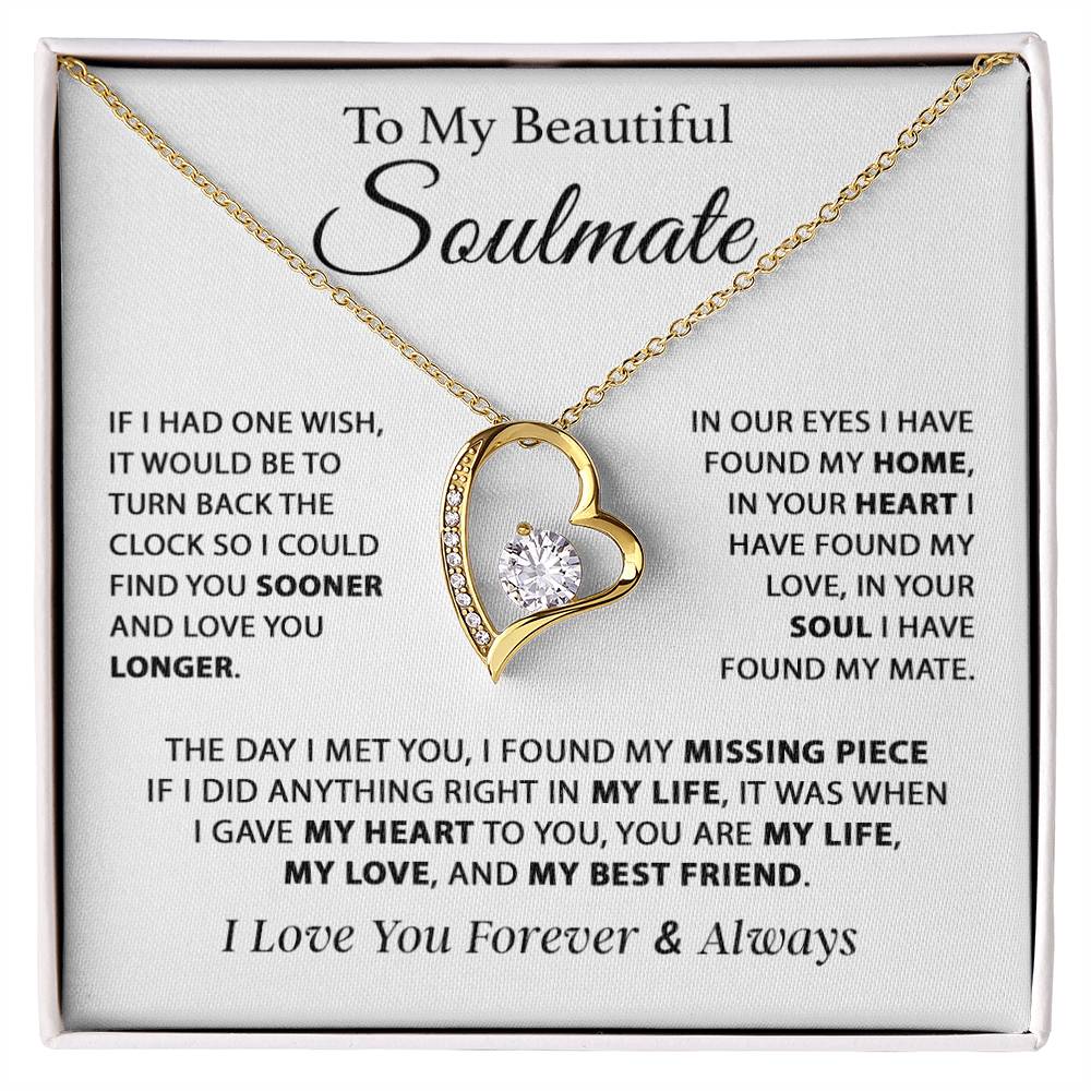 To My Soulmate Necklace, Gift For Girlfriend Wife, Birthday Gifts Christmas Gifts 11_11_White