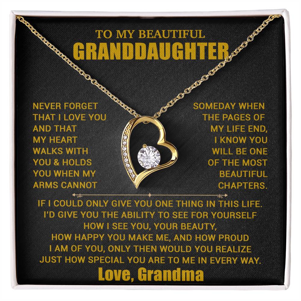 To My Granddaughter Necklace, Granddaughter Gift from Grandma, Christmas Gift 19_8_Gold