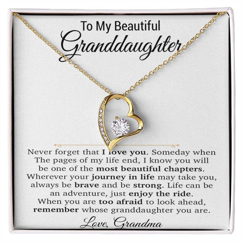 To My Granddaughter Necklace, Xmas Birthday Gift For Granddaughter From Grandma