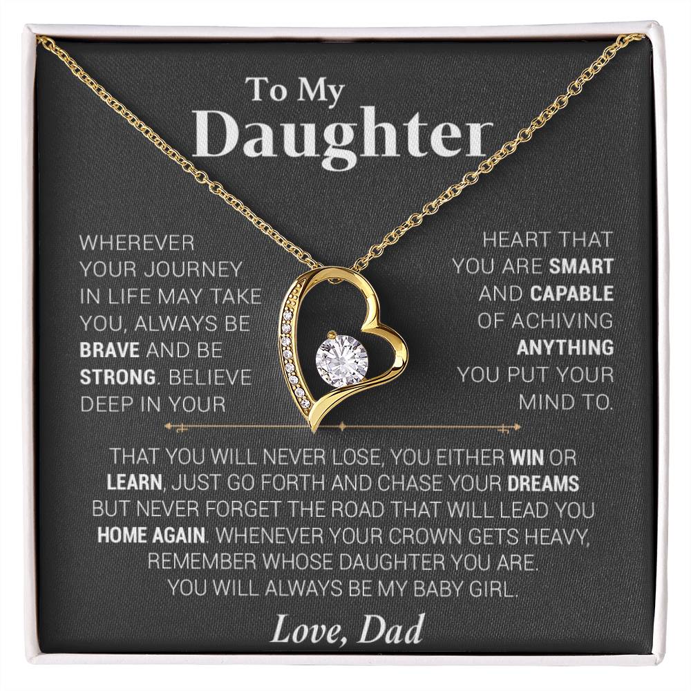 To My Daughter Necklace, Gift for Daughter from Dad, Daughter Father Necklace00