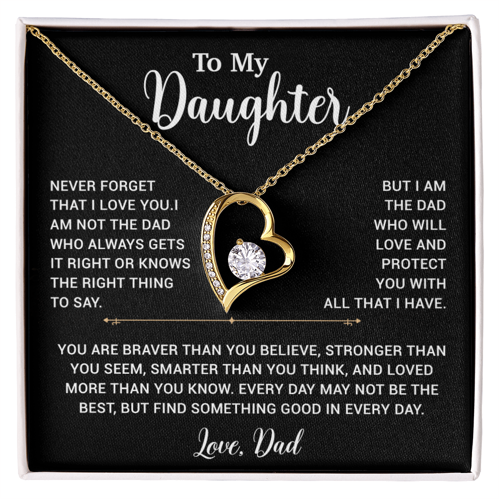 To My Daughter Necklace, Gift for Daughter from Dad, Father Daughter Necklace 2_6_Black