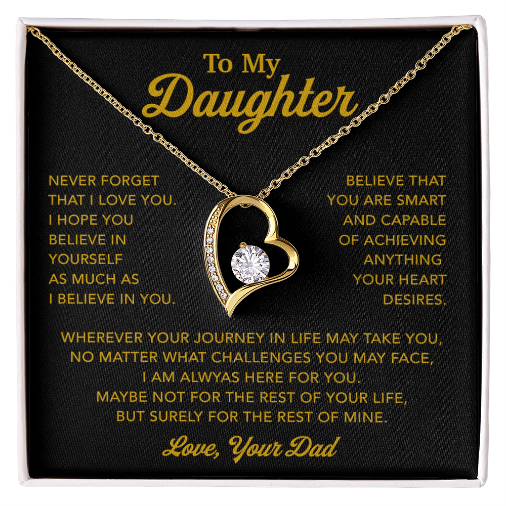 To My Daughter Necklace, Gift for Daughter from Dad, Father Daughter Necklace 9_1_Gold