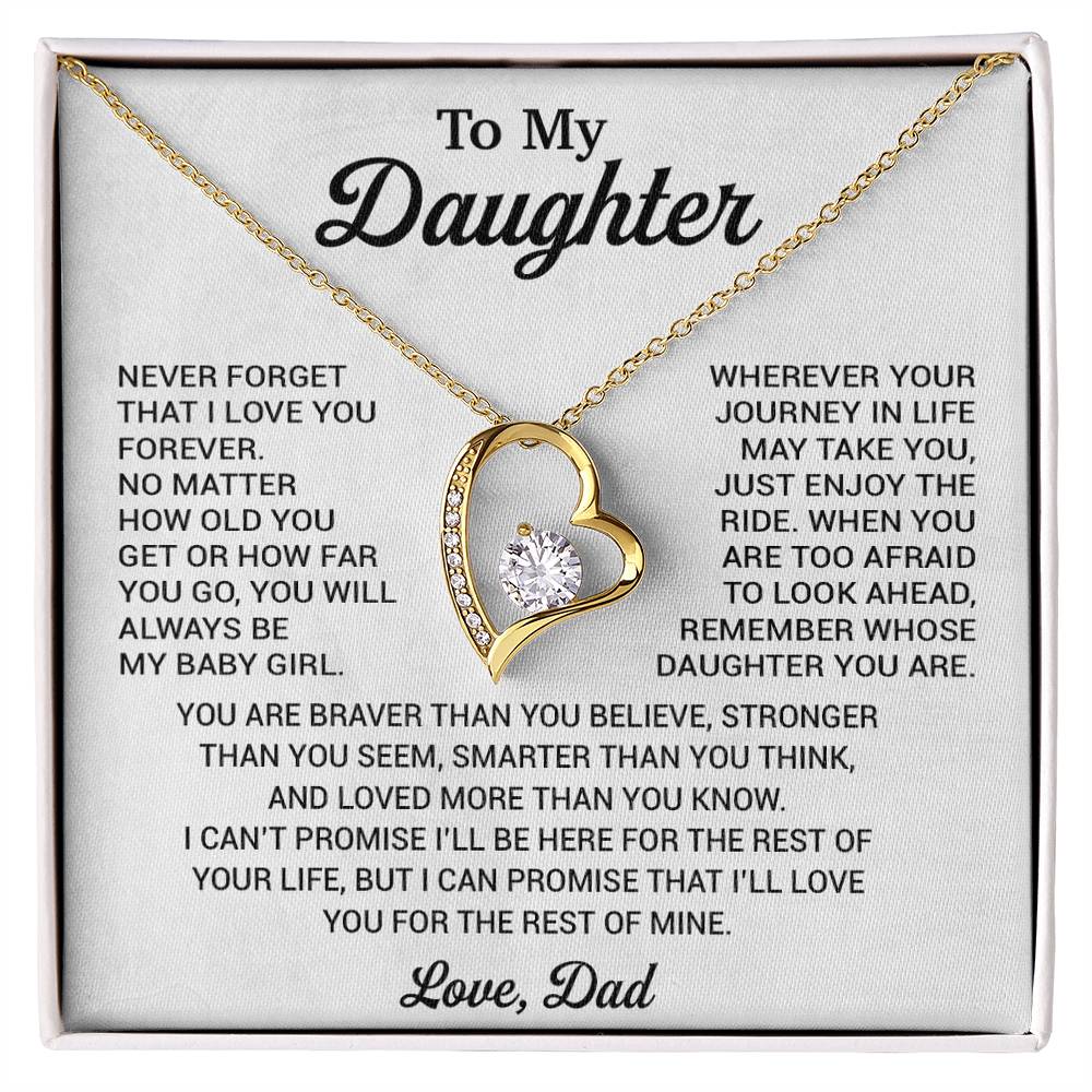 To My Daughter Necklace, Daughter Father Necklace, Daughter Gift From Dad 20_8_White