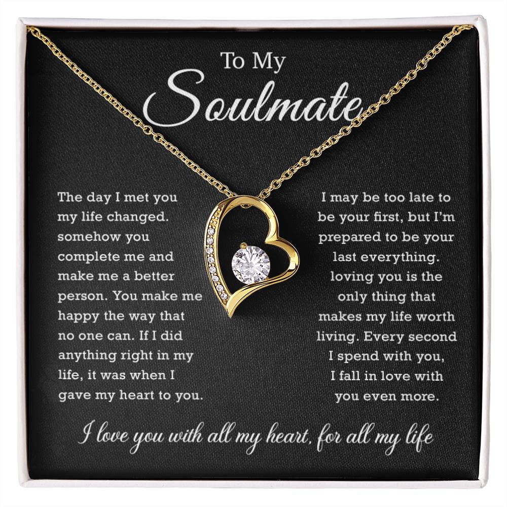 To My Soulmate Necklace, Gift For Wife, Girlfriend, Fiancee, Anniversary Gift, Birthday Gift