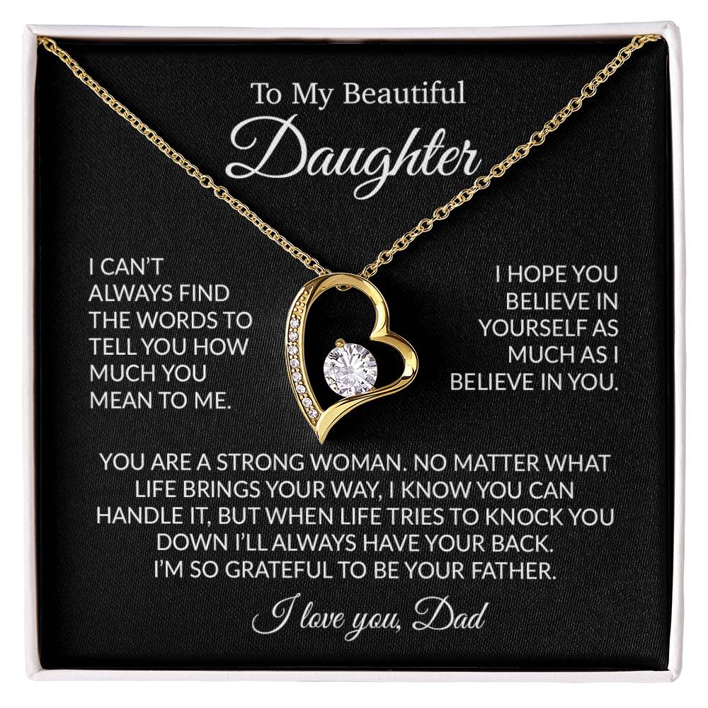 To My Daughter Necklace, Daughter Father Necklace, Daughter Gift From Dad 12_2 Black